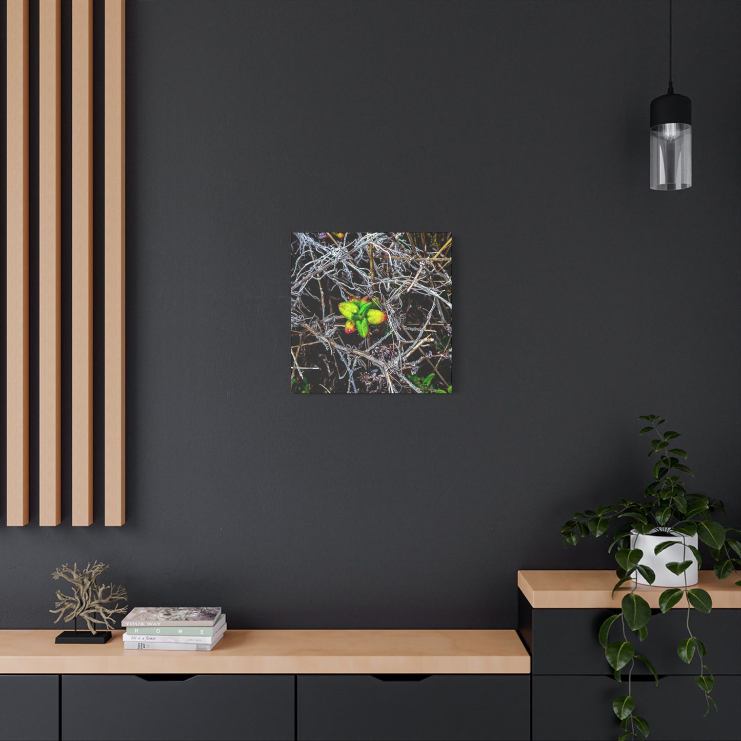 Vibrant Nature Art Canvas, Green Buds Home Decor, Botanical Wall Art, Gift for Plant Lovers, Modern Interior Decor
