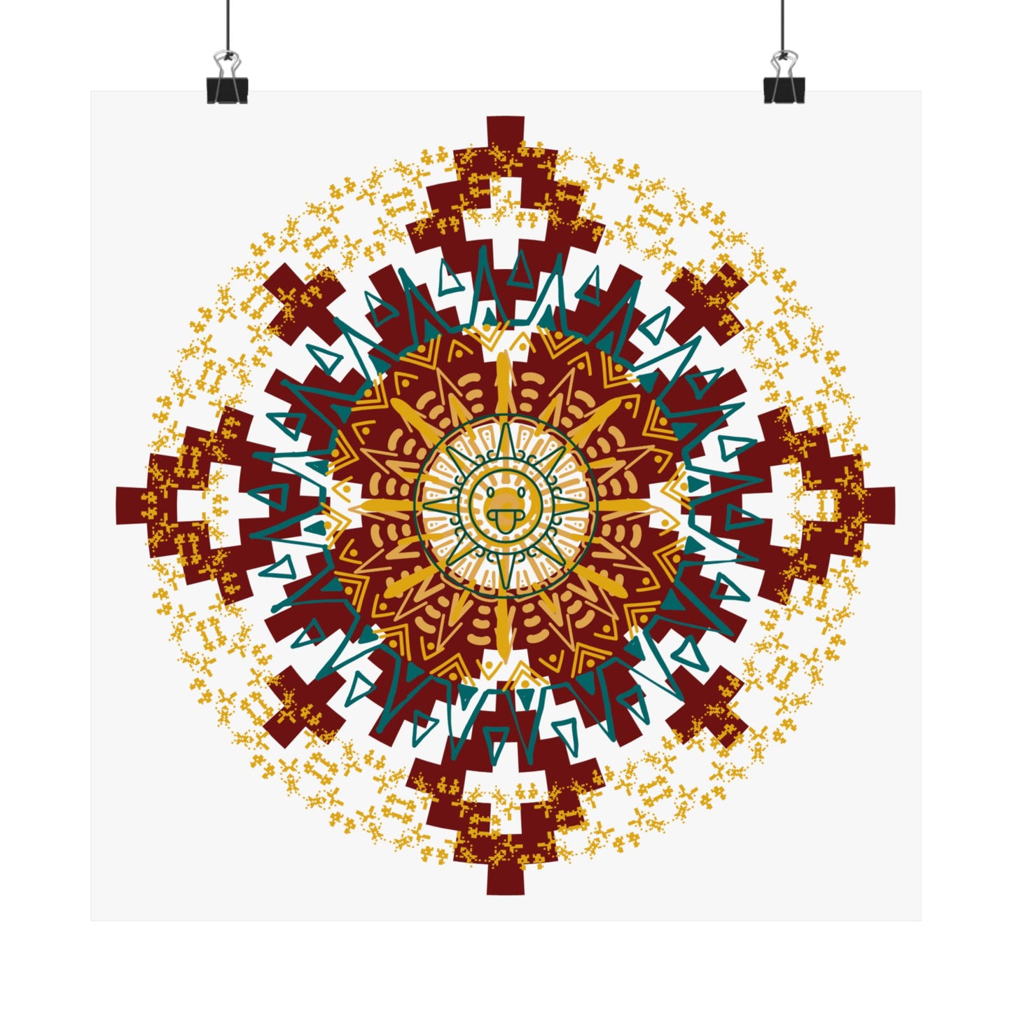 Bohemian Mandala Horizontal Poster, Art Print, Home Decor, Gift for Yoga Lovers, Wall Art, Meditation Decoration