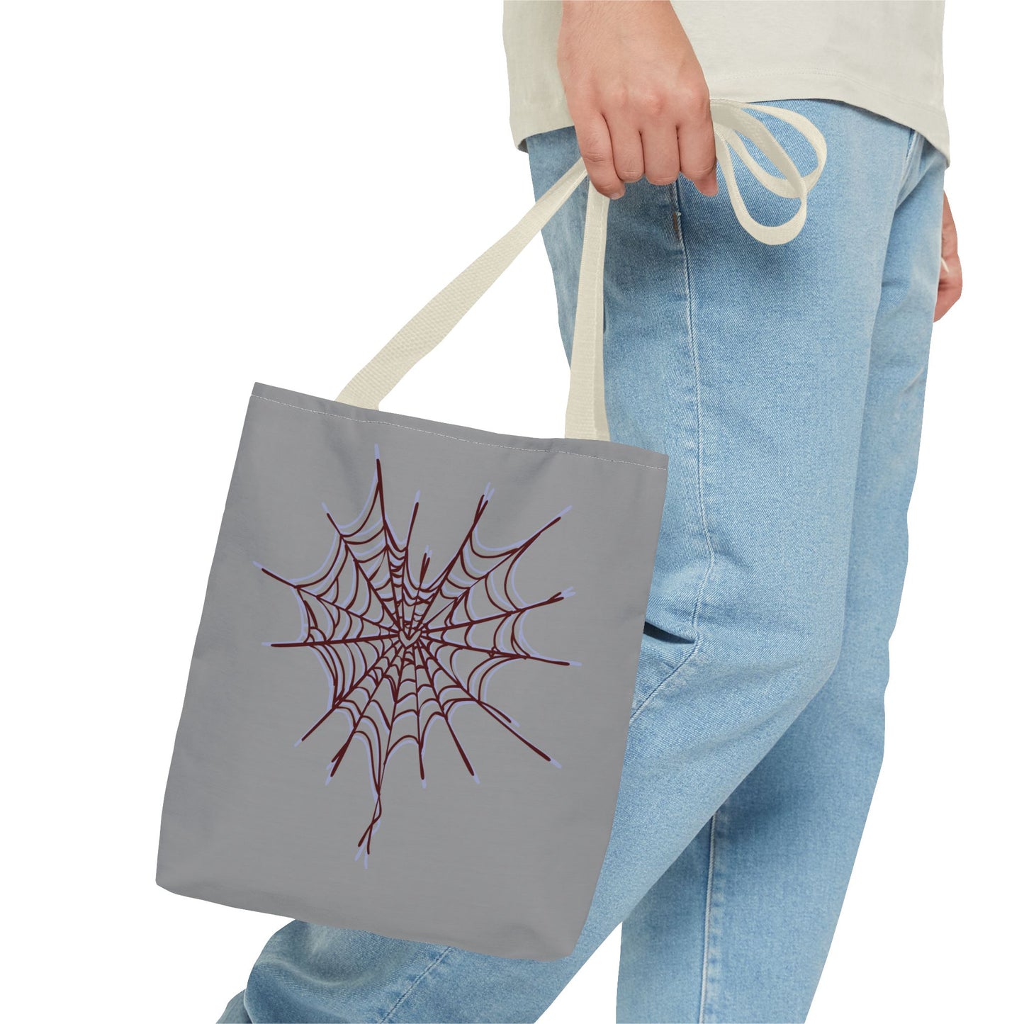 Spooky Spiderweb Tote Bag, Halloween Accessories, Eco-Friendly Tote, Fun Chic Bag, Holiday Gift, Daily Use