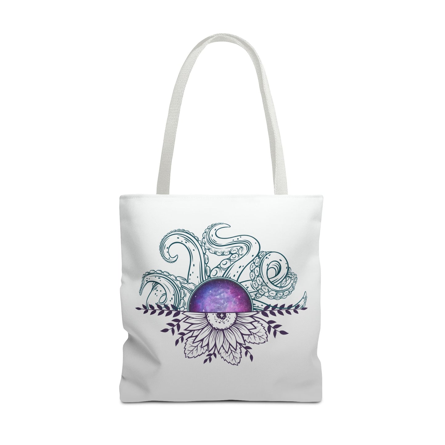 Whimsical Octopus Floral Tote Bag, Beach Bag, Grocery Tote, Eco-Friendly Bag, Gift for Ocean Lovers, Unique Art Carryall