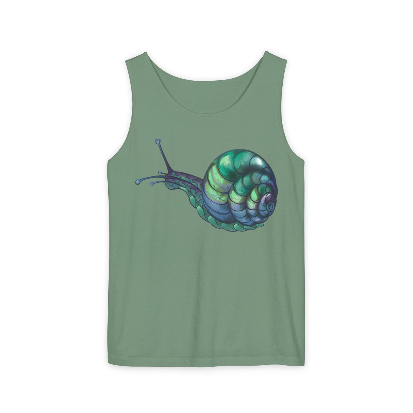 Snail Art Unisex Tank Top, Trendy Graphic Tee, Summer Fashion, Eco-Friendly Apparel, Beachwear, Gift for Nature Lovers