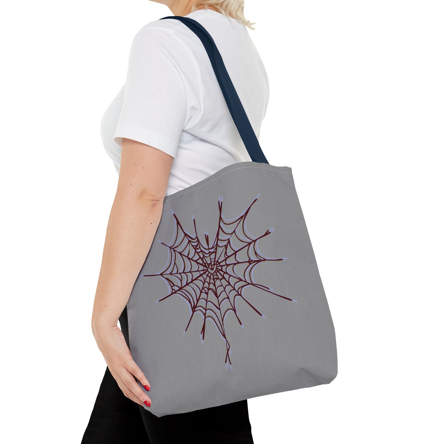 Spooky Spiderweb Tote Bag, Halloween Accessories, Eco-Friendly Tote, Fun Chic Bag, Holiday Gift, Daily Use