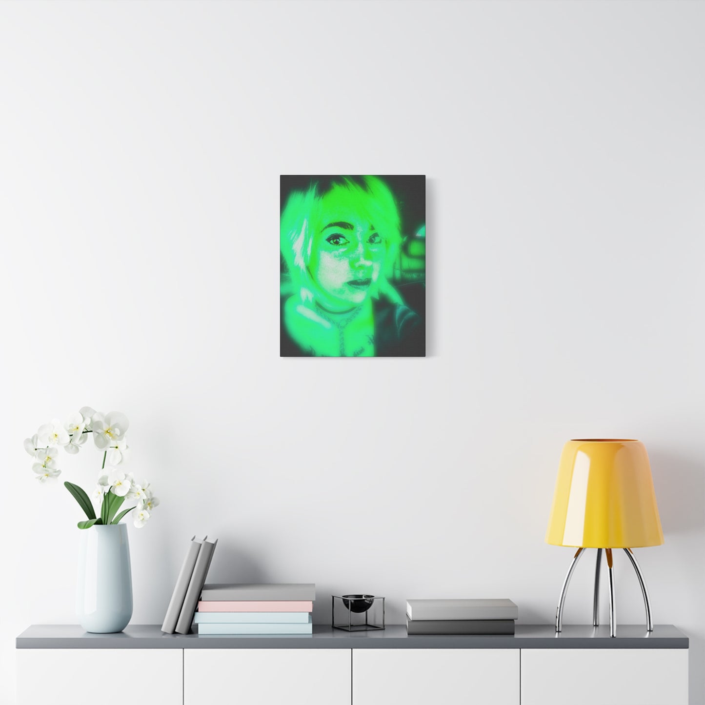 Canvas Wall Art, Unique Decor for Home, Personalized Gift, Funky Aesthetic, Green Vibe Art