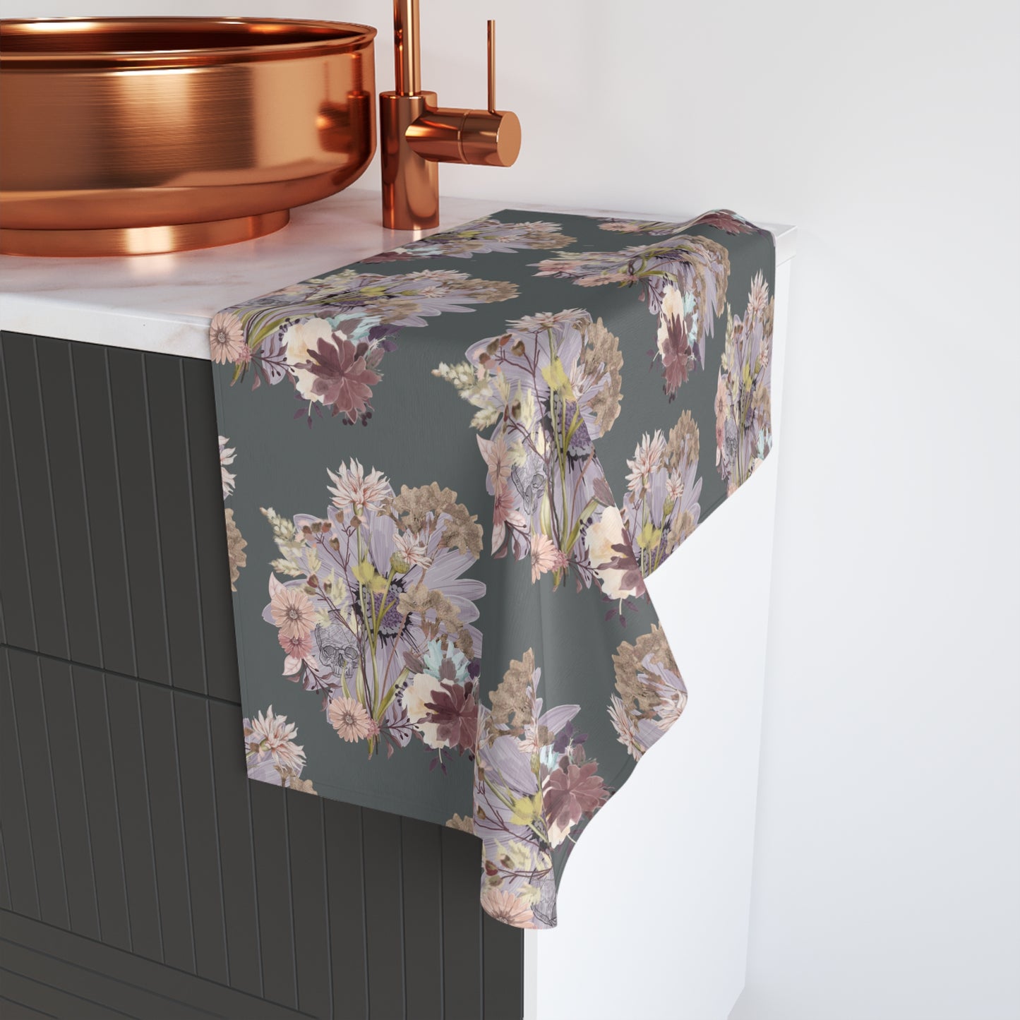 Floral Hand Towel, Elegant Kitchen Towels, Gift for Garden Lovers, Decorative Bathroom Towels, Spring Home Decor