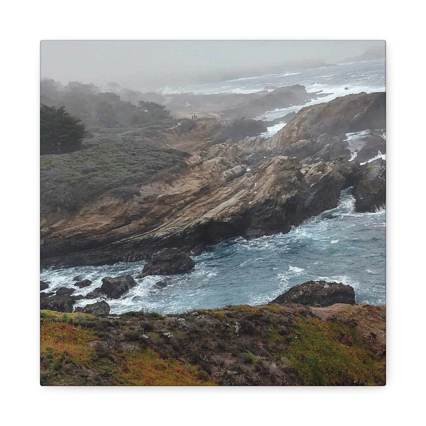 Stretched Canvas Wall Art, Matte Coastal Landscape Decor, Seascape Gallery Wrap, Ocean Home Decor, Nature Wall Artwork