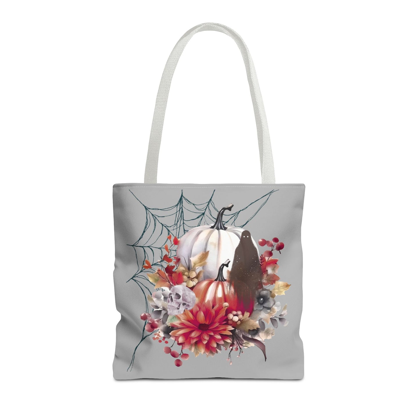 Halloween Floral Tote Bag | Spooky Fall Accessories, Trick or Treat Bag, Book Tote, Autumn Gift, Eco-Friendly Tote