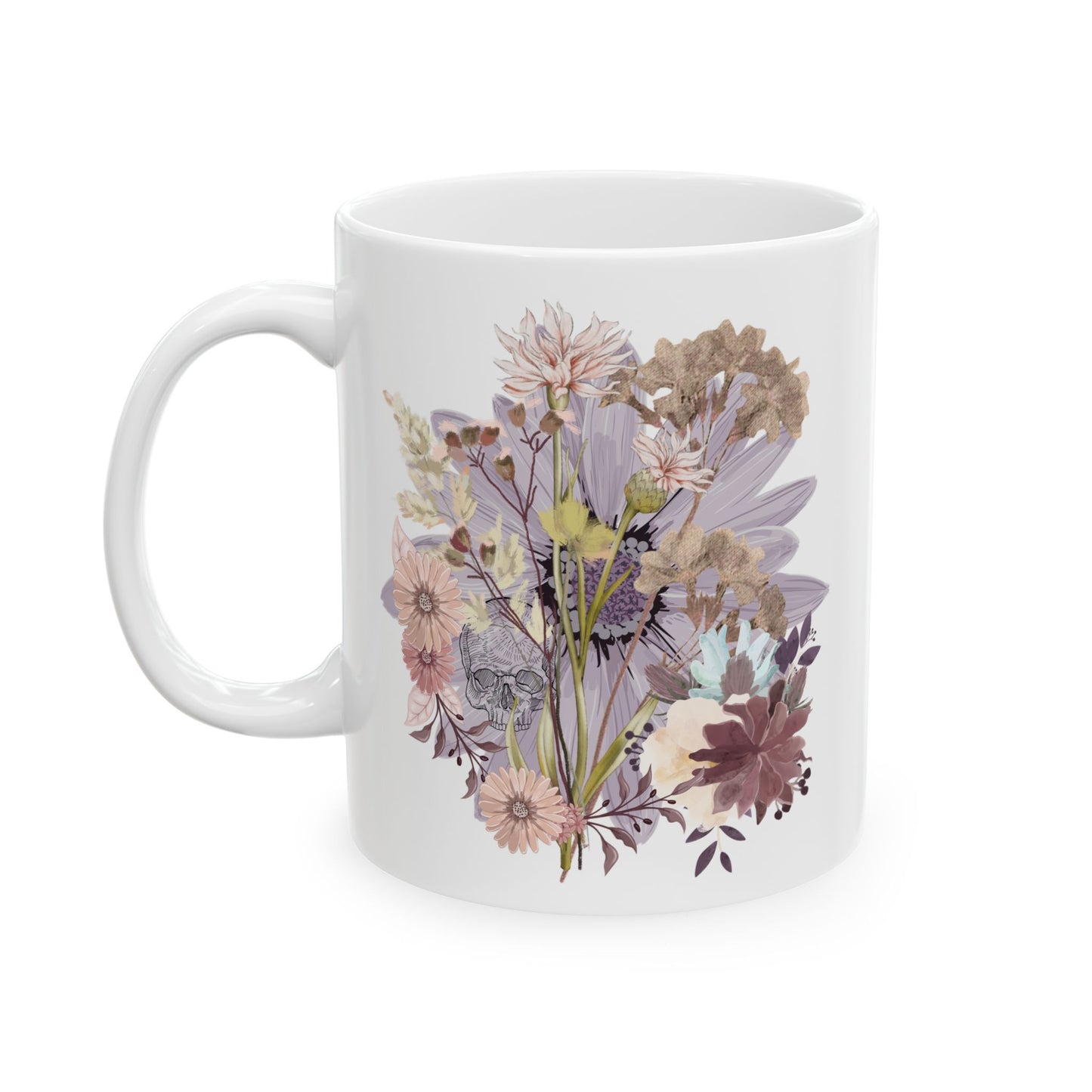 Floral Ceramic Mug - Perfect for Tea Lovers, Great Gift for Birthdays, Anniversaries, Housewarming, Coffee, Nature Enthusiasts