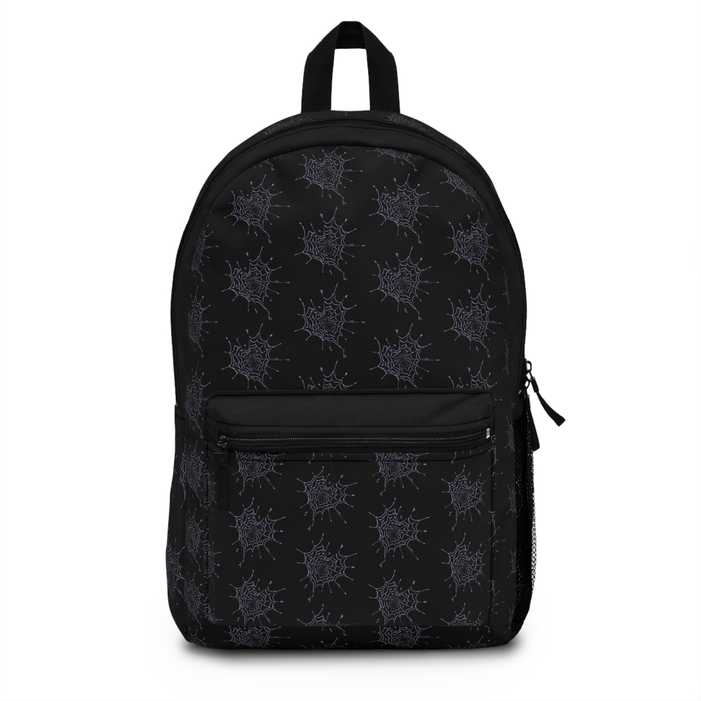 Black and Purple Heart Web Backpack for Students, Stylish School Bag, Art Tote, Unique Gift for Teens, Boho Travel Accessory