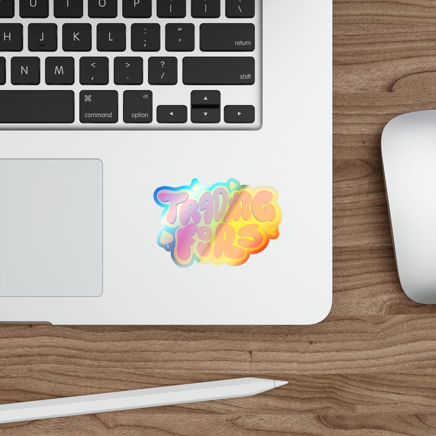 Trading Fours Band Logo 1Holographic Trading Stickers - Fun & Colorful Die-Cut Decals for Laptops, Water Bottles, Skateboards, Parties, Gifts