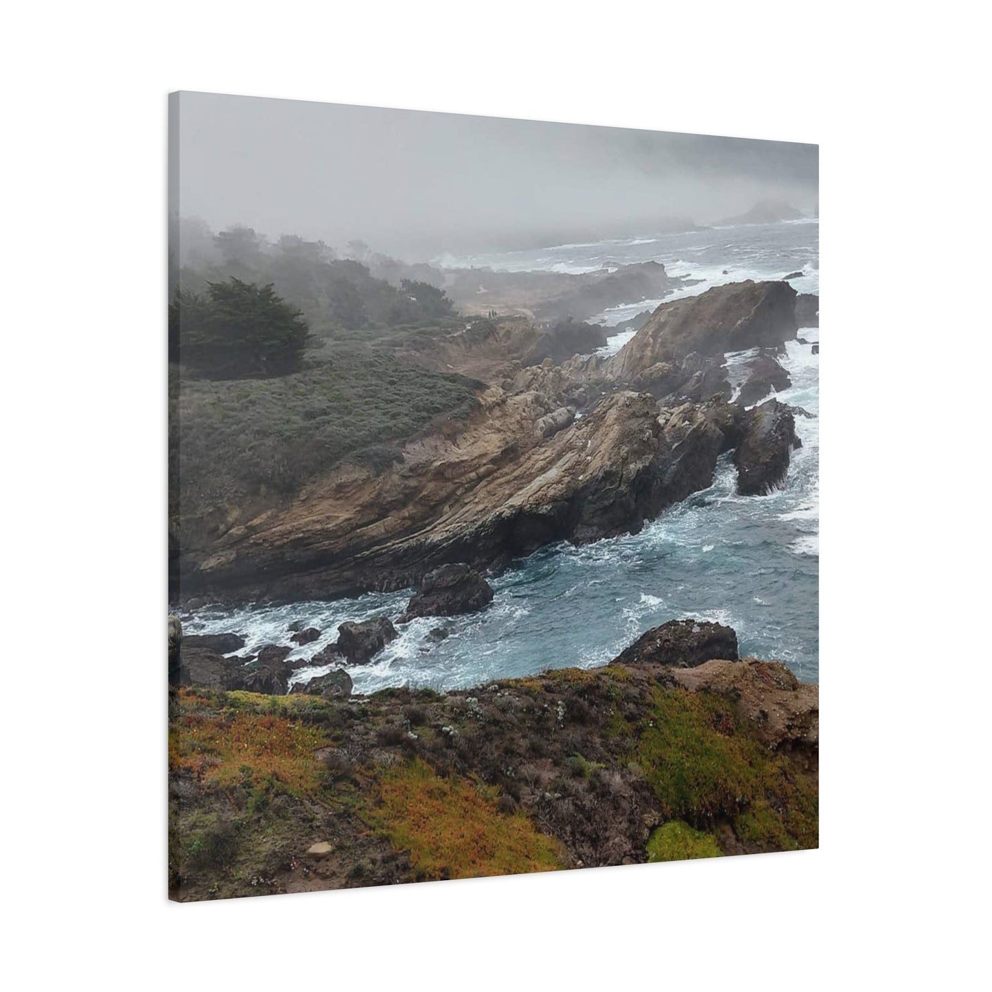 Stretched Canvas Wall Art, Matte Coastal Landscape Decor, Seascape Gallery Wrap, Ocean Home Decor, Nature Wall Artwork