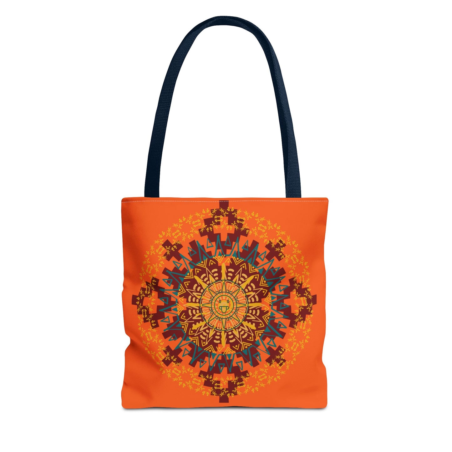 Vibrant Aztec/Mayan Calendar Inspired Mandala Tote Bag | Eco-Friendly Shopping Bag, Beach Bag, Gift for Her, Boho Style, Art Print Bag