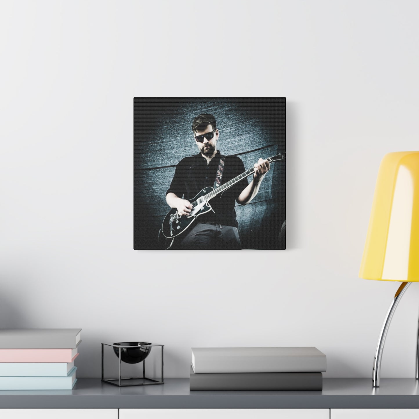Rock Music Canvas Wall Art, Guitarist Decor, Music Lover Gift, Stretched Matte Canvas, Album Cover Art, Home Decor