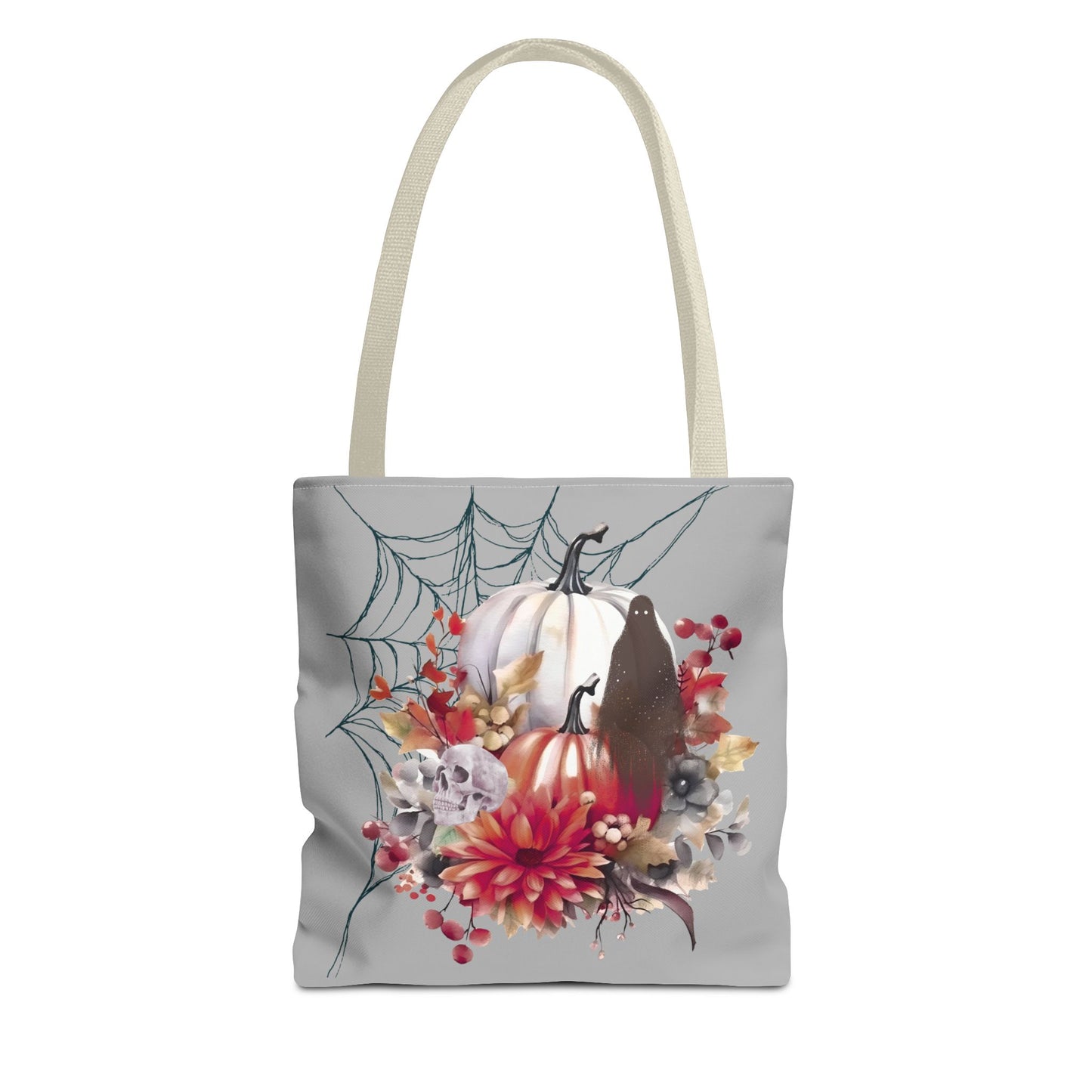 Halloween Floral Tote Bag | Spooky Fall Accessories, Trick or Treat Bag, Book Tote, Autumn Gift, Eco-Friendly Tote