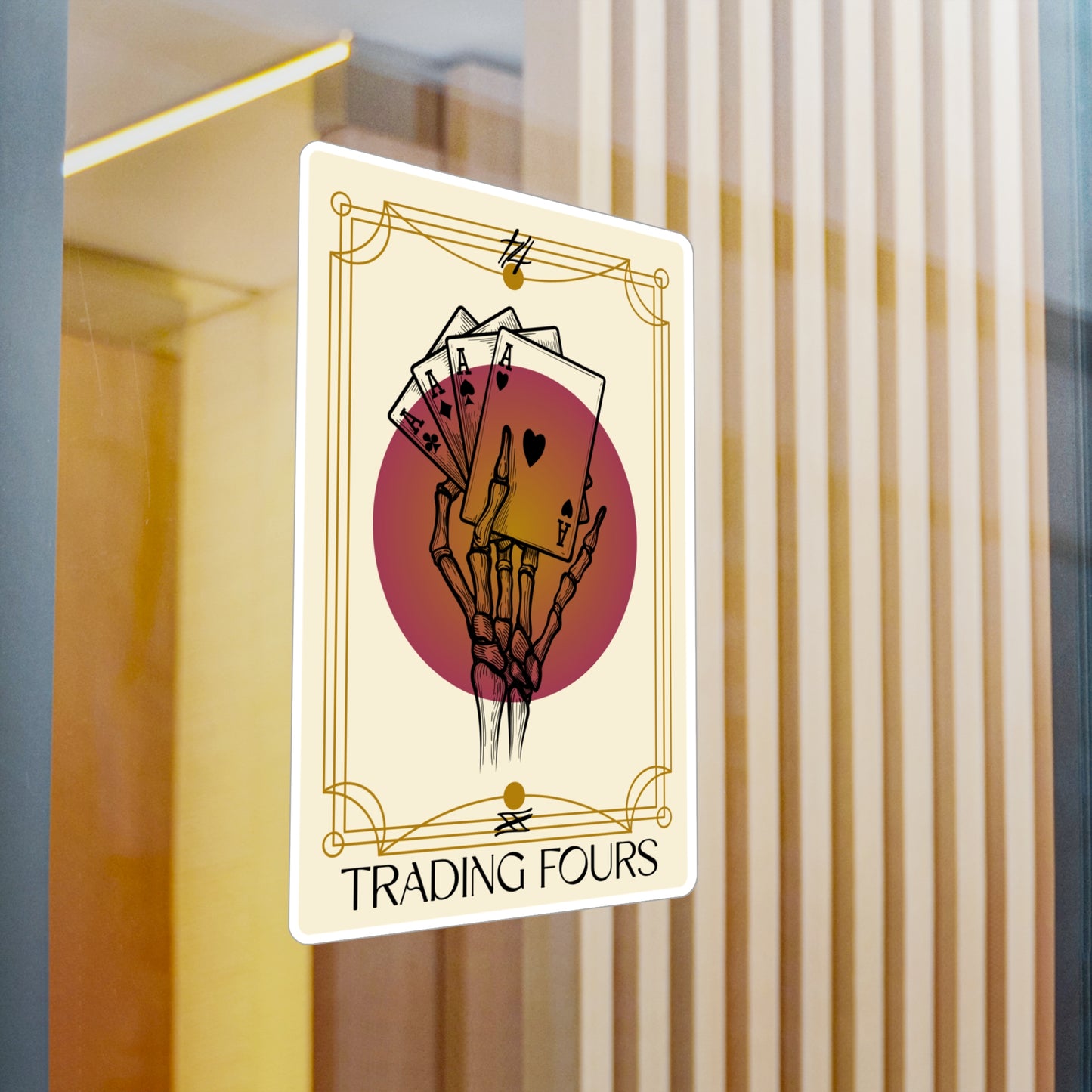 Trading Fours Band Unique Vinyl Decals for Home Decor, Gifts, Stickers for Card Players, Wall Art, Trading Fours Design