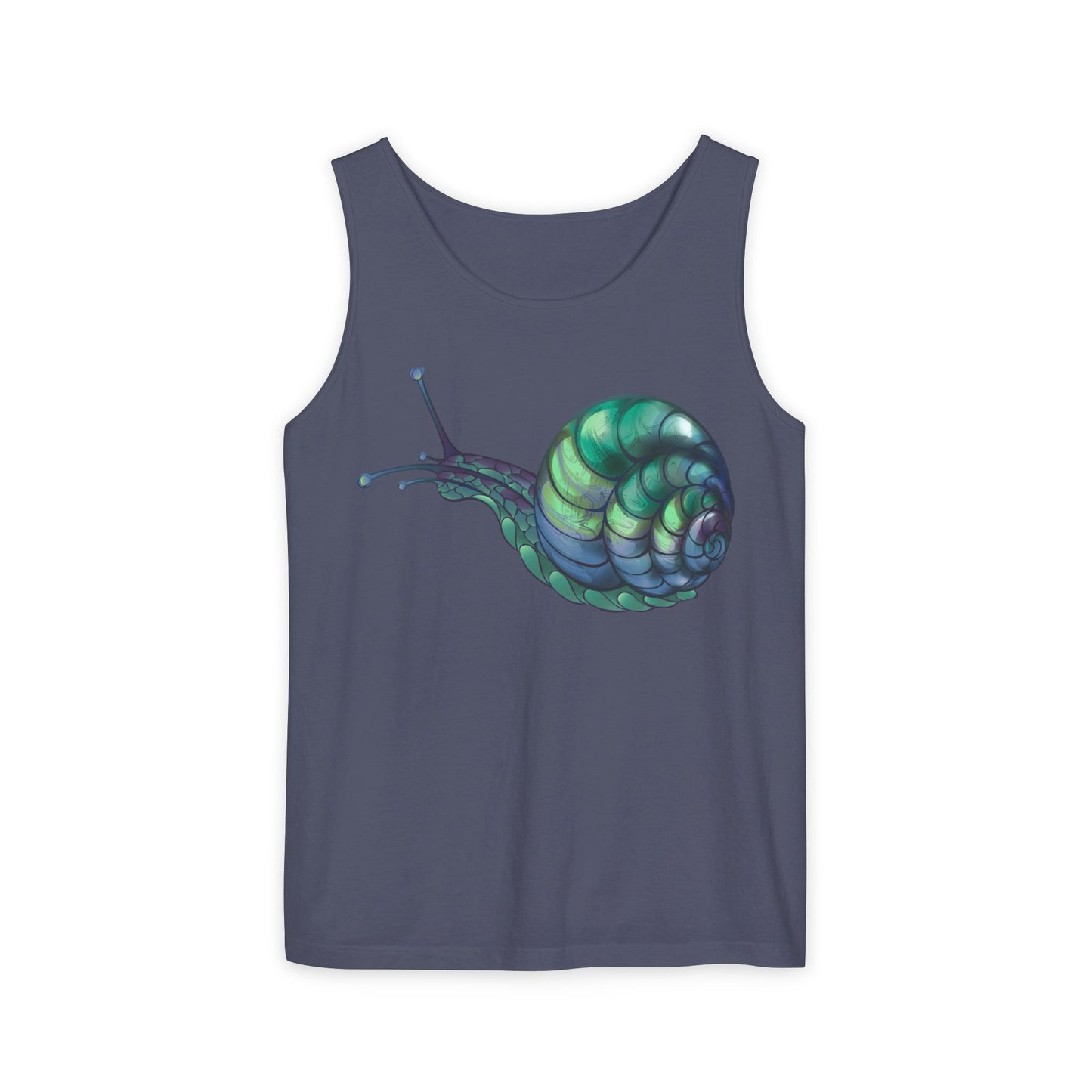 Snail Art Unisex Tank Top, Trendy Graphic Tee, Summer Fashion, Eco-Friendly Apparel, Beachwear, Gift for Nature Lovers