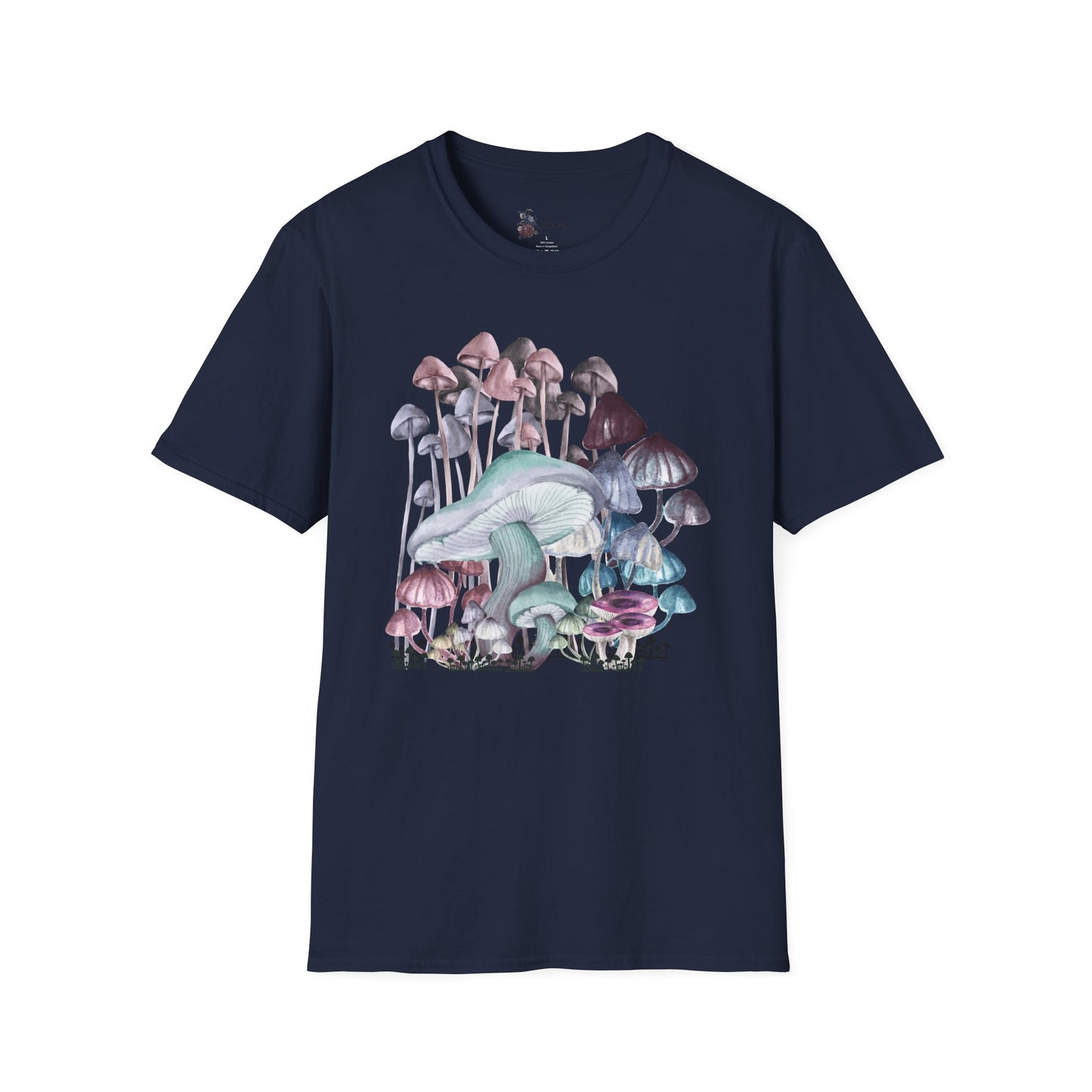 Mushroom Art Unisex T-Shirt - Softstyle Tee for Nature Lovers, Eco-Friendly Fashion, Gift for Friends, Boho Style, Music Festivals