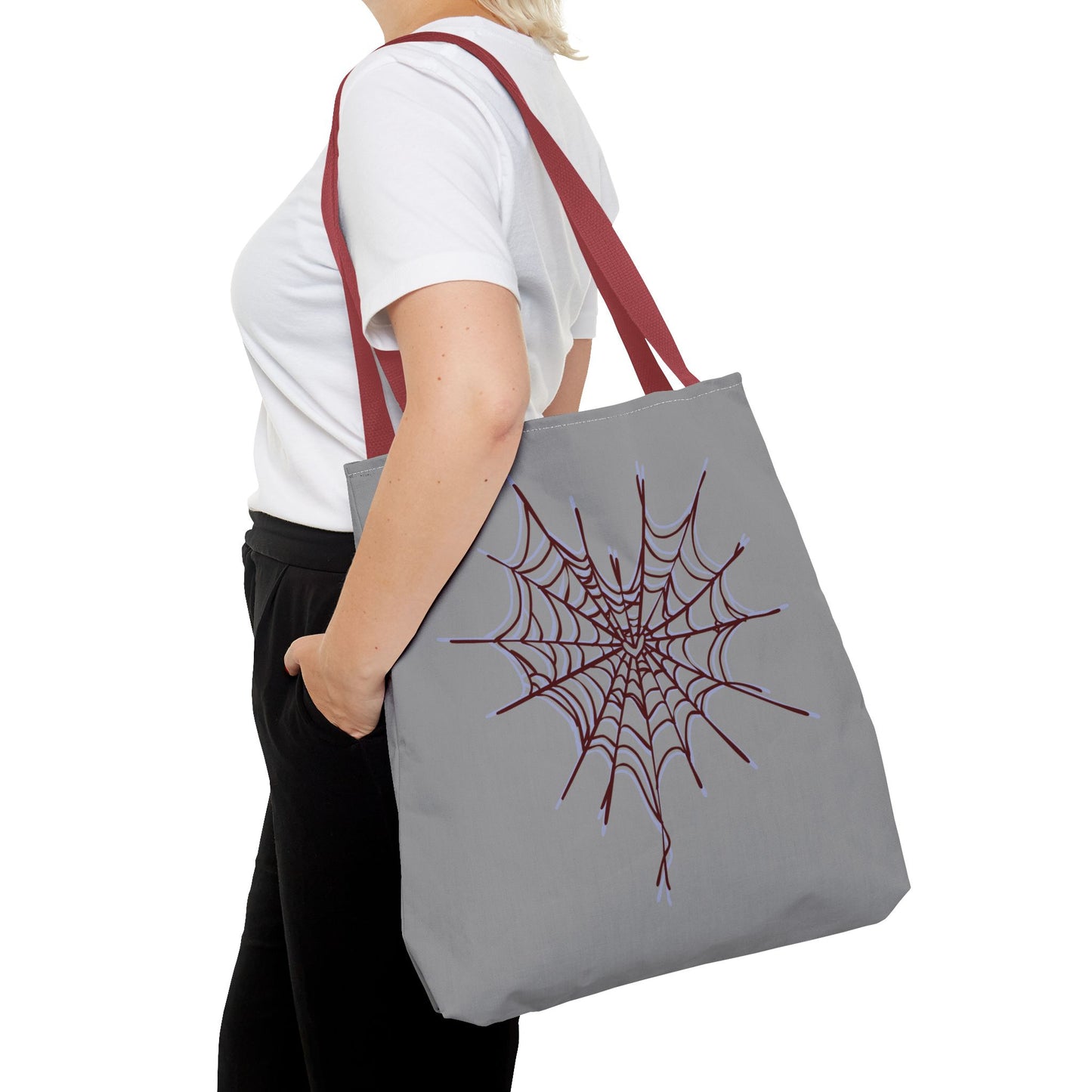 Spooky Spiderweb Tote Bag, Halloween Accessories, Eco-Friendly Tote, Fun Chic Bag, Holiday Gift, Daily Use