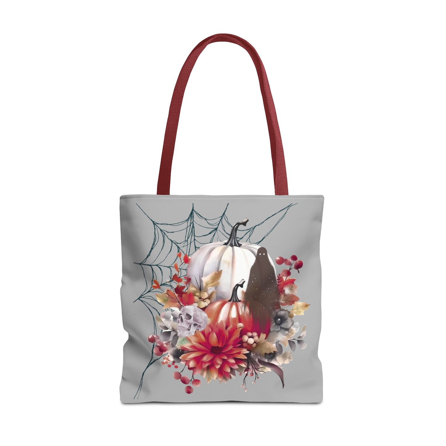 Halloween Floral Tote Bag | Spooky Fall Accessories, Trick or Treat Bag, Book Tote, Autumn Gift, Eco-Friendly Tote