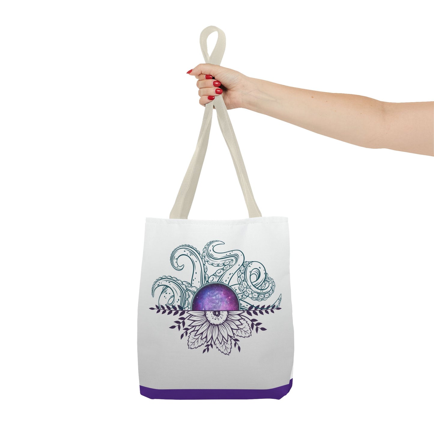 Whimsical Octopus Floral Tote Bag, Beach Bag, Grocery Tote, Eco-Friendly Bag, Gift for Ocean Lovers, Unique Art Carryall