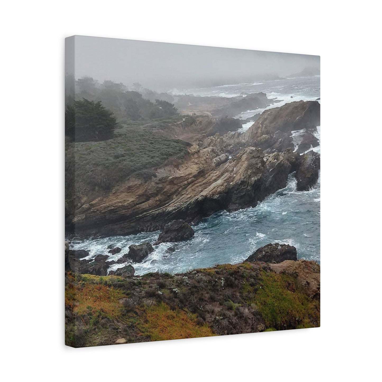 Stretched Canvas Wall Art, Matte Coastal Landscape Decor, Seascape Gallery Wrap, Ocean Home Decor, Nature Wall Artwork