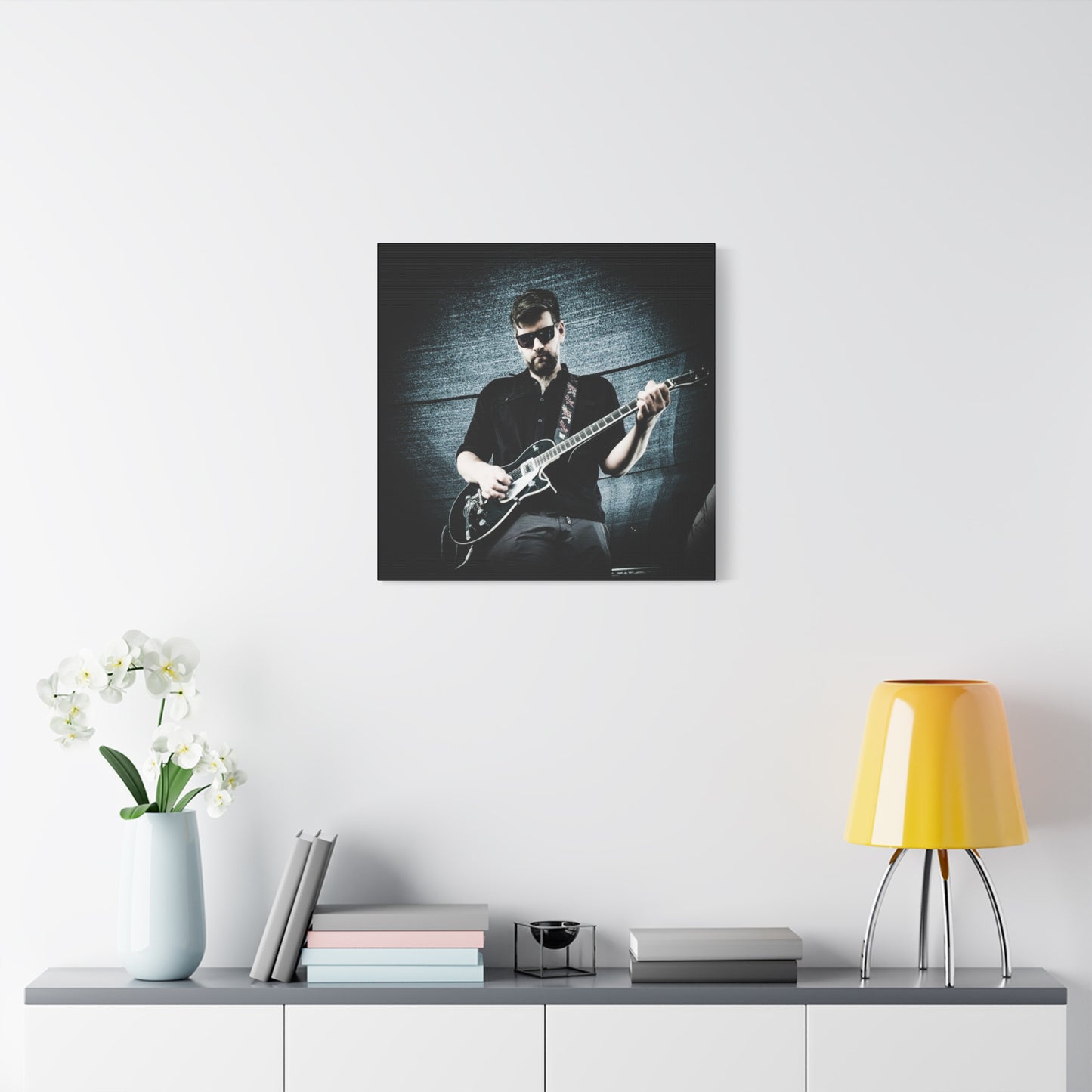 Rock Music Canvas Wall Art, Guitarist Decor, Music Lover Gift, Stretched Matte Canvas, Album Cover Art, Home Decor