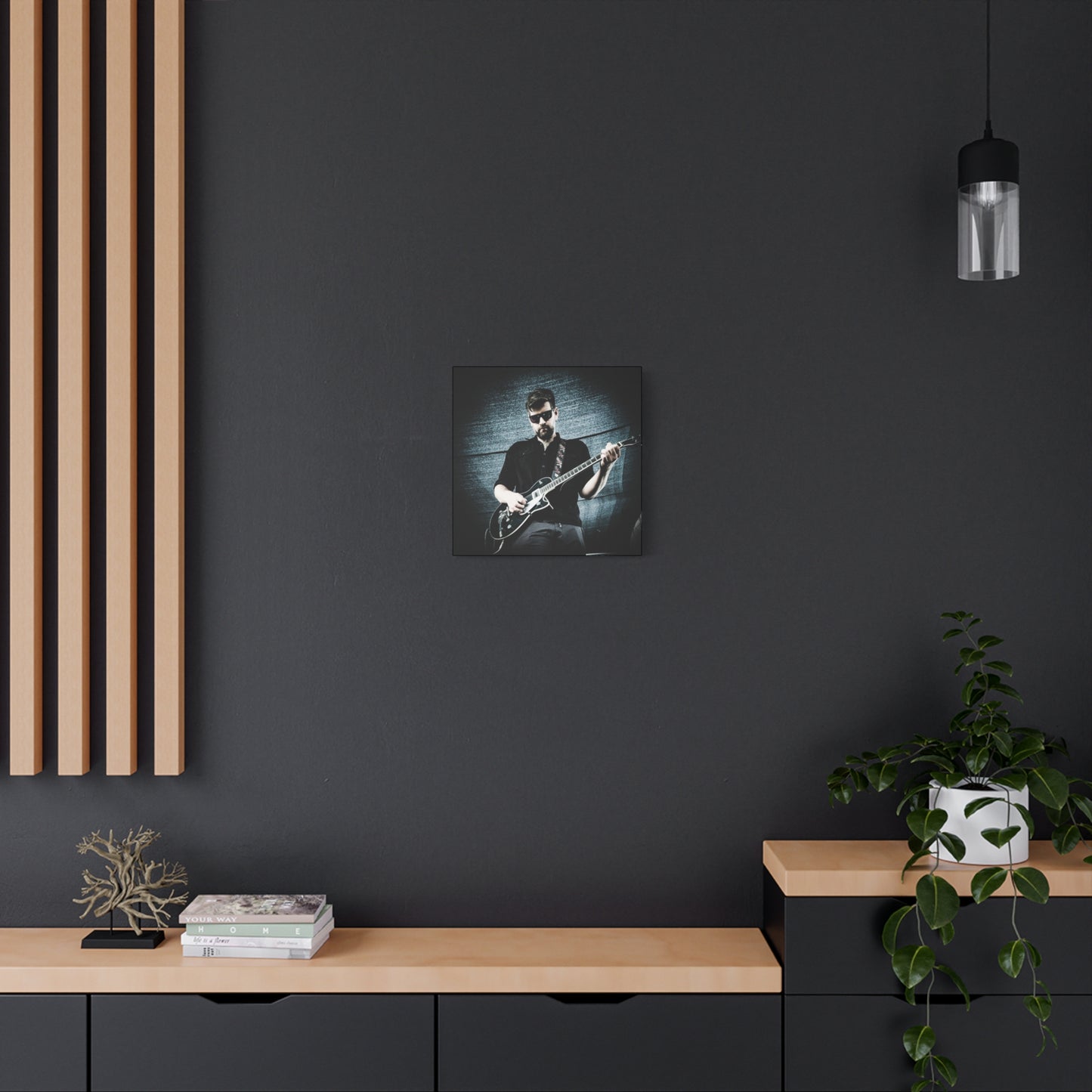 Rock Music Canvas Wall Art, Guitarist Decor, Music Lover Gift, Stretched Matte Canvas, Album Cover Art, Home Decor