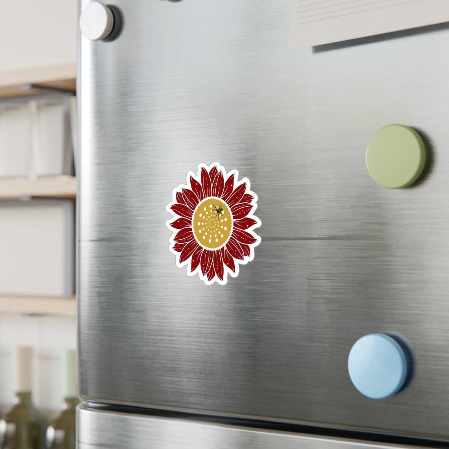 Sunflower Bright Floral Kiss-Cut Vinyl Decals | Boho Decor, Laptop Stickers, Home Office, Gift Ideas, Cute Wall Art