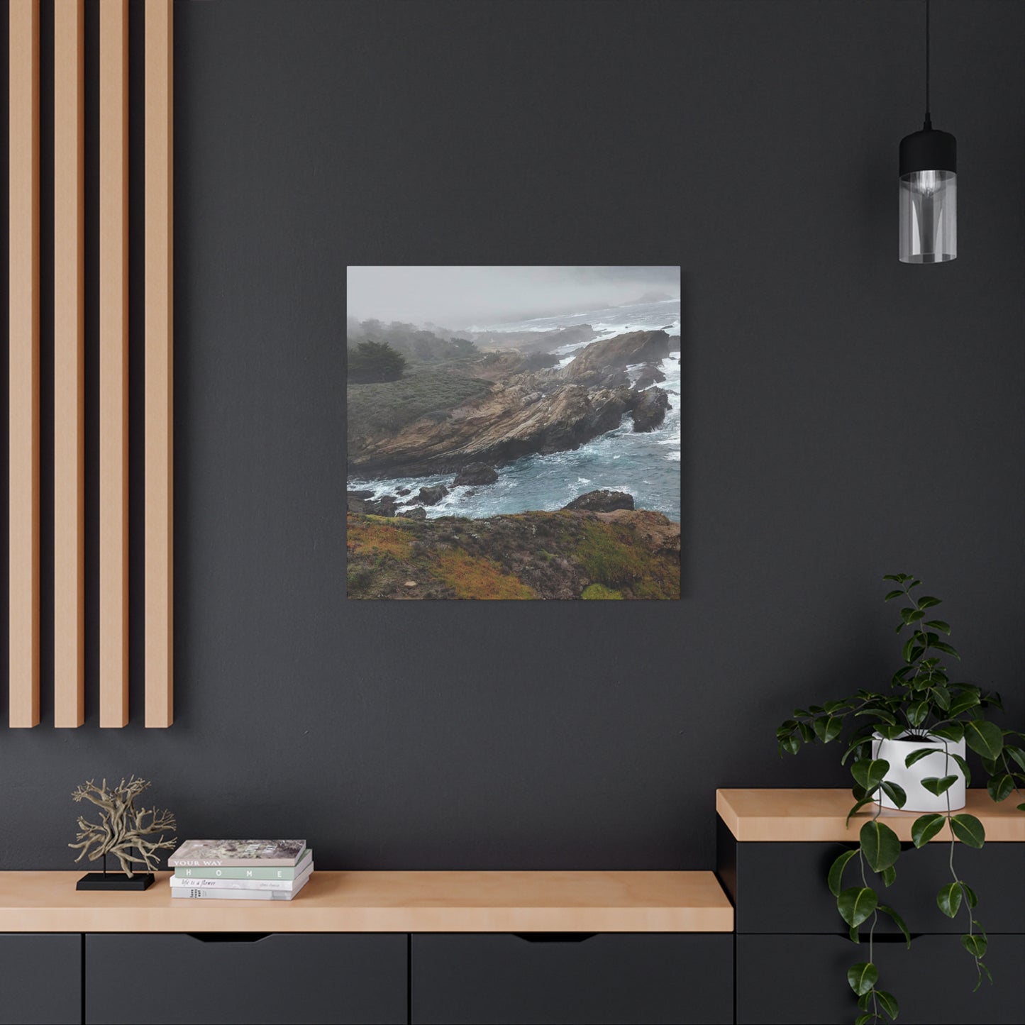 Stretched Canvas Wall Art, Matte Coastal Landscape Decor, Seascape Gallery Wrap, Ocean Home Decor, Nature Wall Artwork