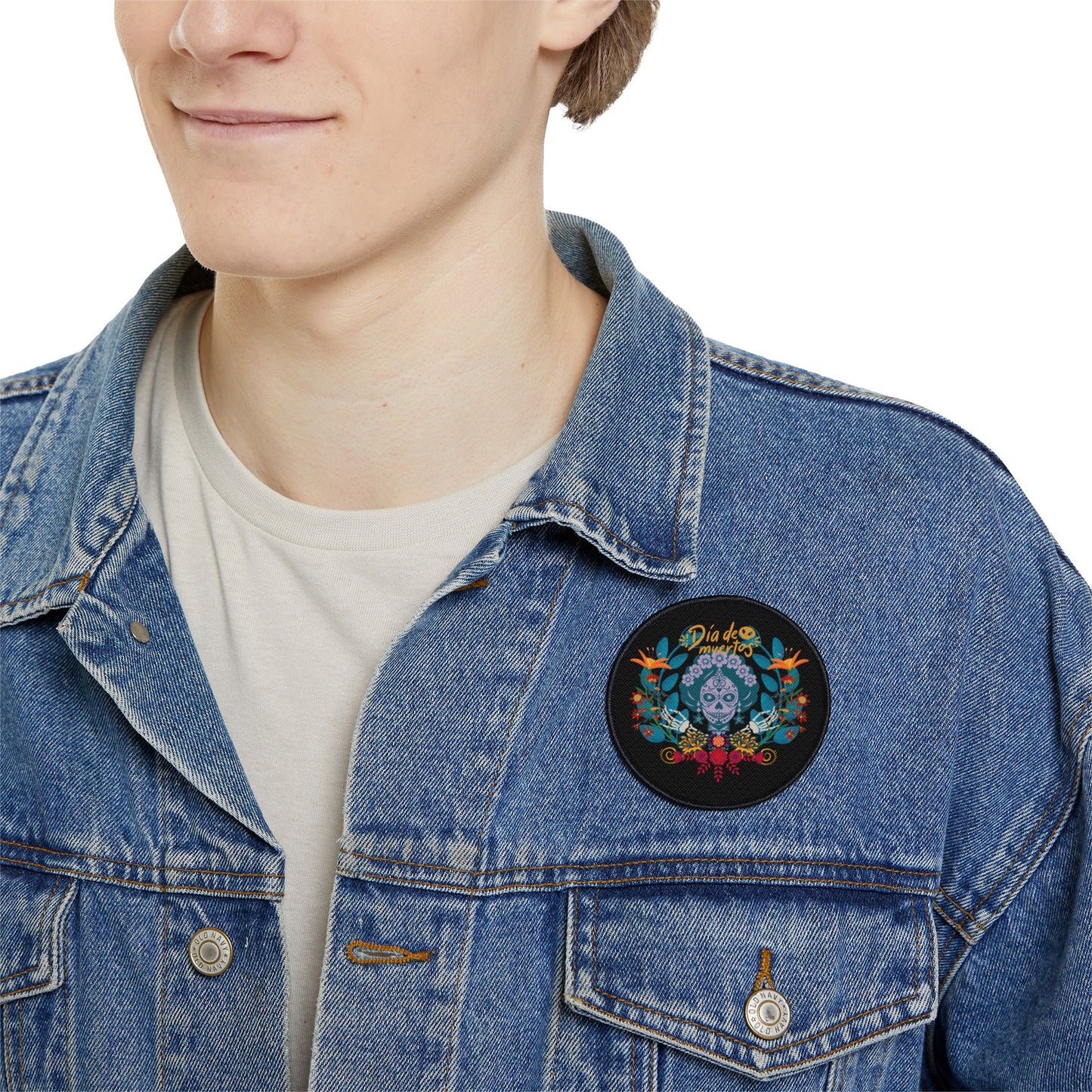 Colorful Día de Muertos Iron-On Patches | Customizable Denim & Jackets | Unique Gifts, Halloween Decor, Arts & Crafts