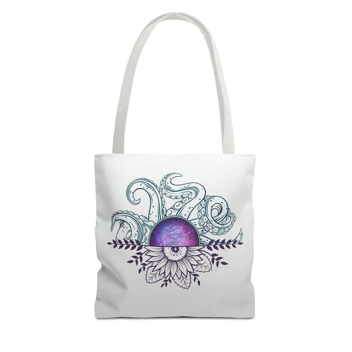 Whimsical Octopus Floral Tote Bag, Beach Bag, Grocery Tote, Eco-Friendly Bag, Gift for Ocean Lovers, Unique Art Carryall