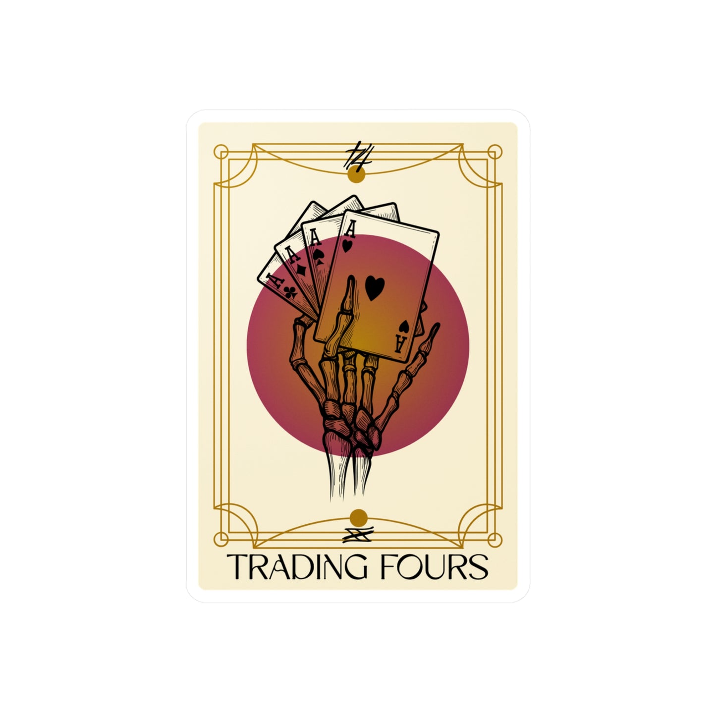 Trading Fours Band Unique Vinyl Decals for Home Decor, Gifts, Stickers for Card Players, Wall Art, Trading Fours Design