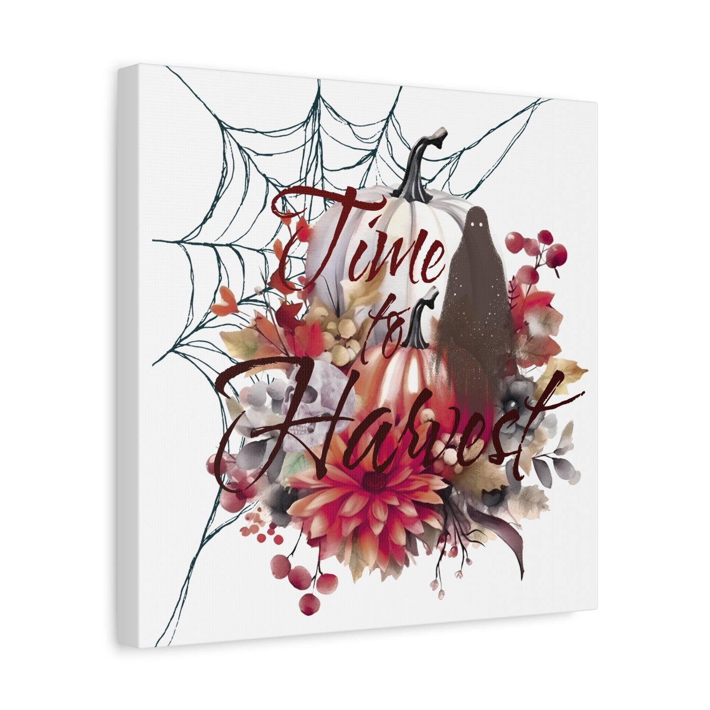Autumn Wall Art, Halloween Canvas, Seasonal Decor, Fall Home Decor, Time for Harvest Print, Cozy Living Room Accent