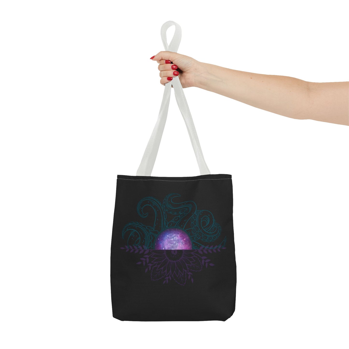 Cosmic Octopus Tote Bag - Celestial Sea Creature Design, Eco-Friendly Shopping, Beach Trip Bag, Gift for Ocean Lovers