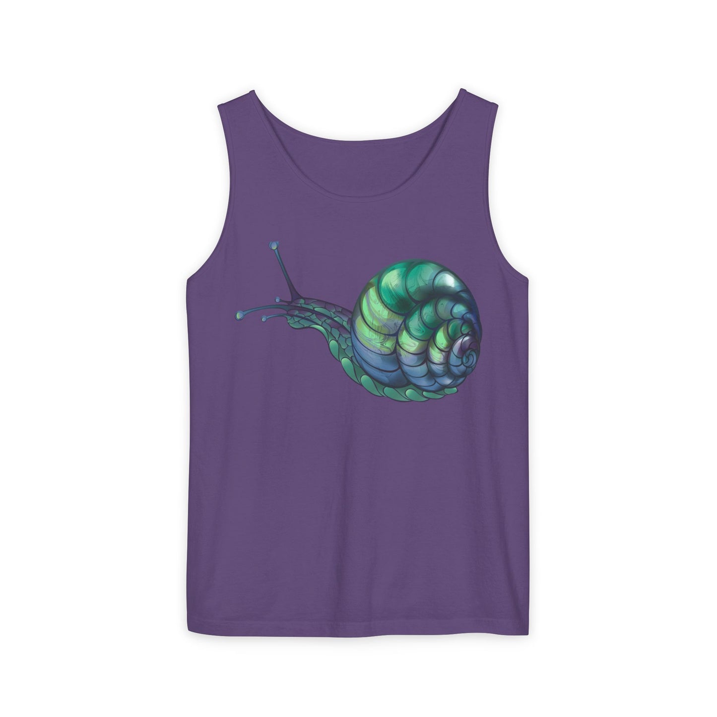 Snail Art Unisex Tank Top, Trendy Graphic Tee, Summer Fashion, Eco-Friendly Apparel, Beachwear, Gift for Nature Lovers