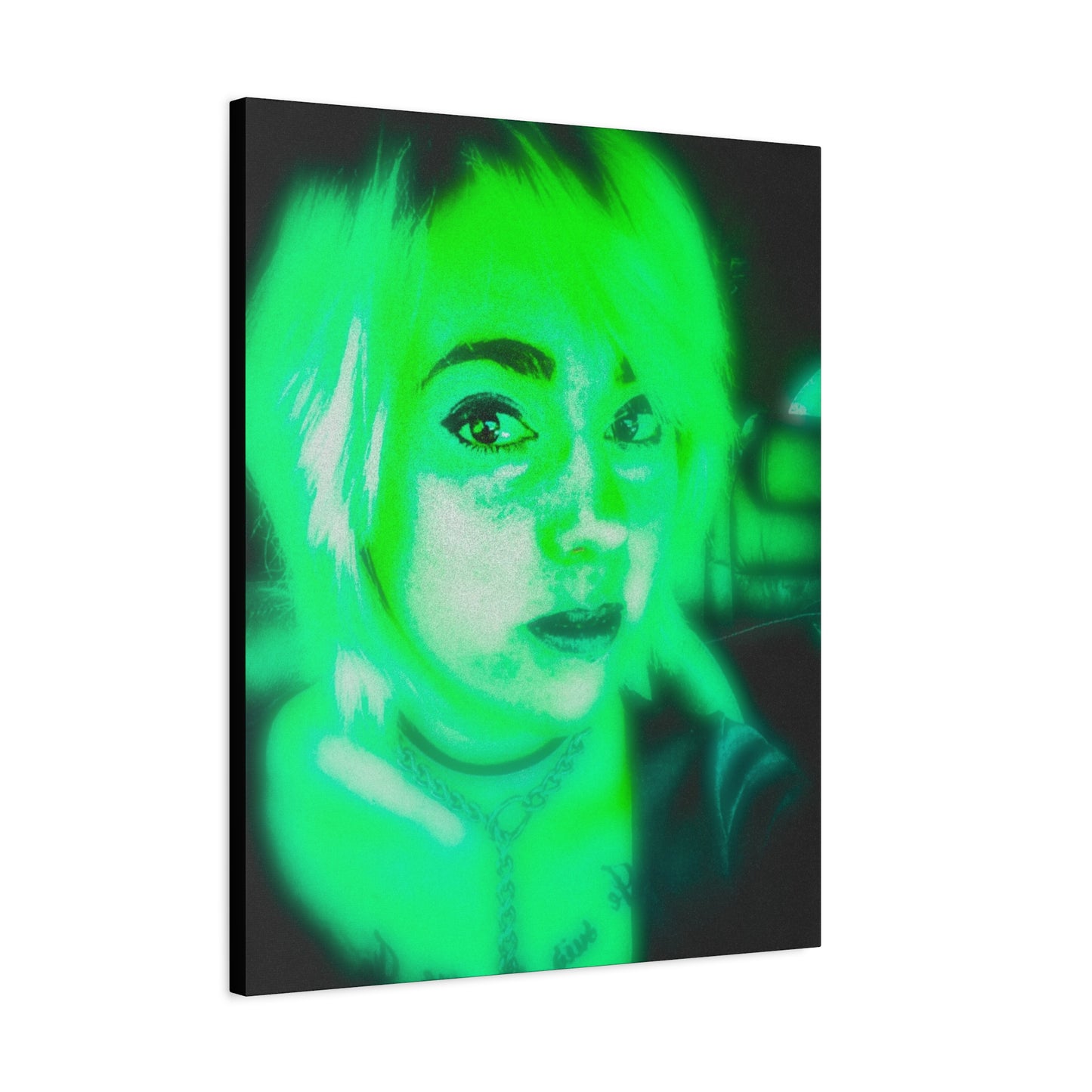 Canvas Wall Art, Unique Decor for Home, Personalized Gift, Funky Aesthetic, Green Vibe Art