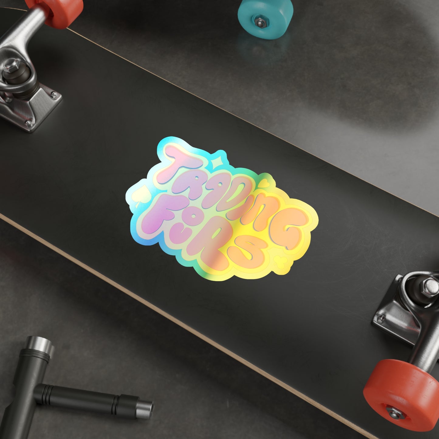 Trading Fours Band Logo 1Holographic Trading Stickers - Fun & Colorful Die-Cut Decals for Laptops, Water Bottles, Skateboards, Parties, Gifts