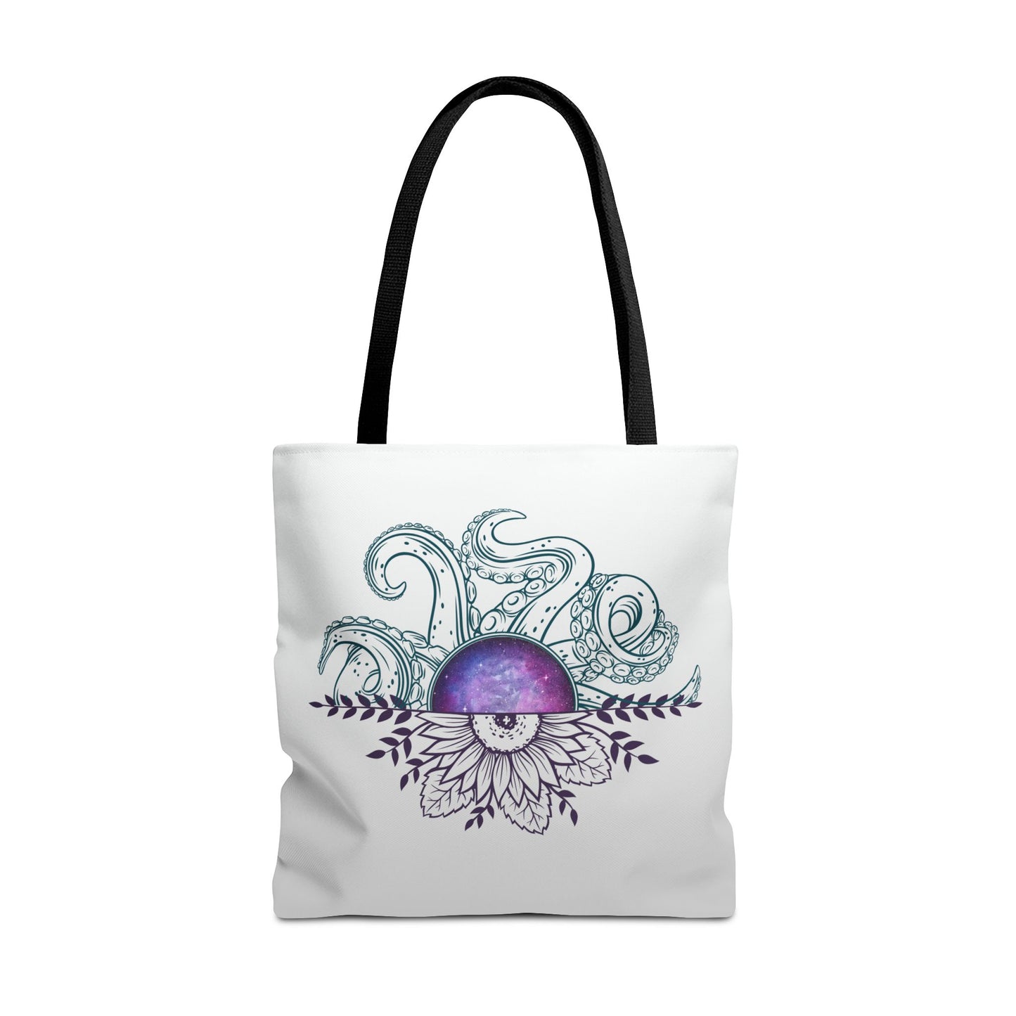 Whimsical Octopus Floral Tote Bag, Beach Bag, Grocery Tote, Eco-Friendly Bag, Gift for Ocean Lovers, Unique Art Carryall