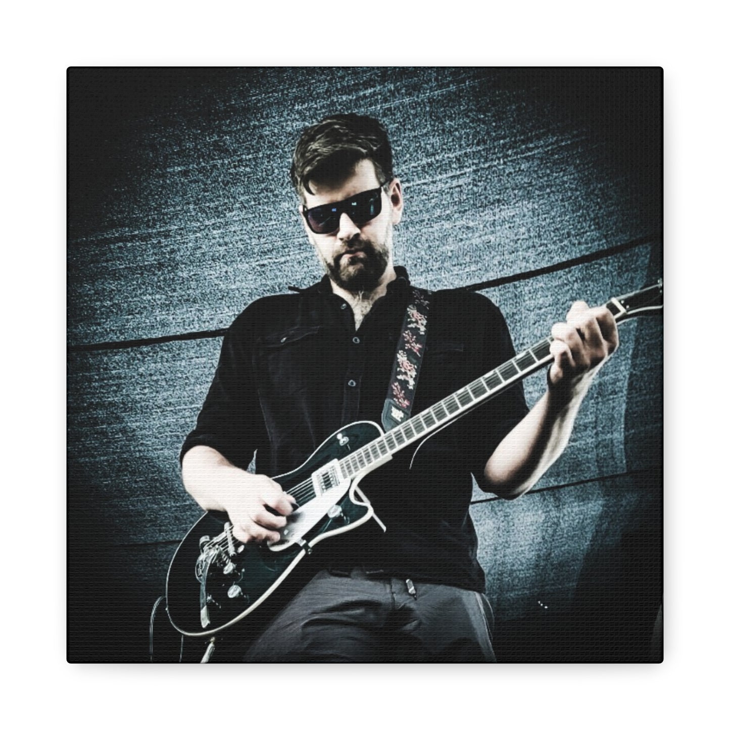 Rock Music Canvas Wall Art, Guitarist Decor, Music Lover Gift, Stretched Matte Canvas, Album Cover Art, Home Decor