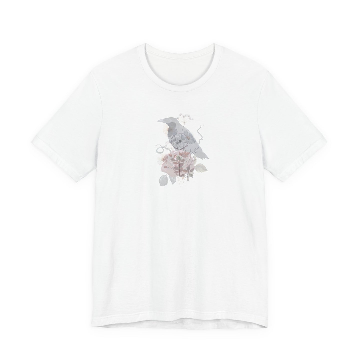 Double-sided Split Logo Artistic Bird Tee, Unisex T-Shirt for Art Lovers, Nature Inspired Gift, Casual Wear, Creative Expression