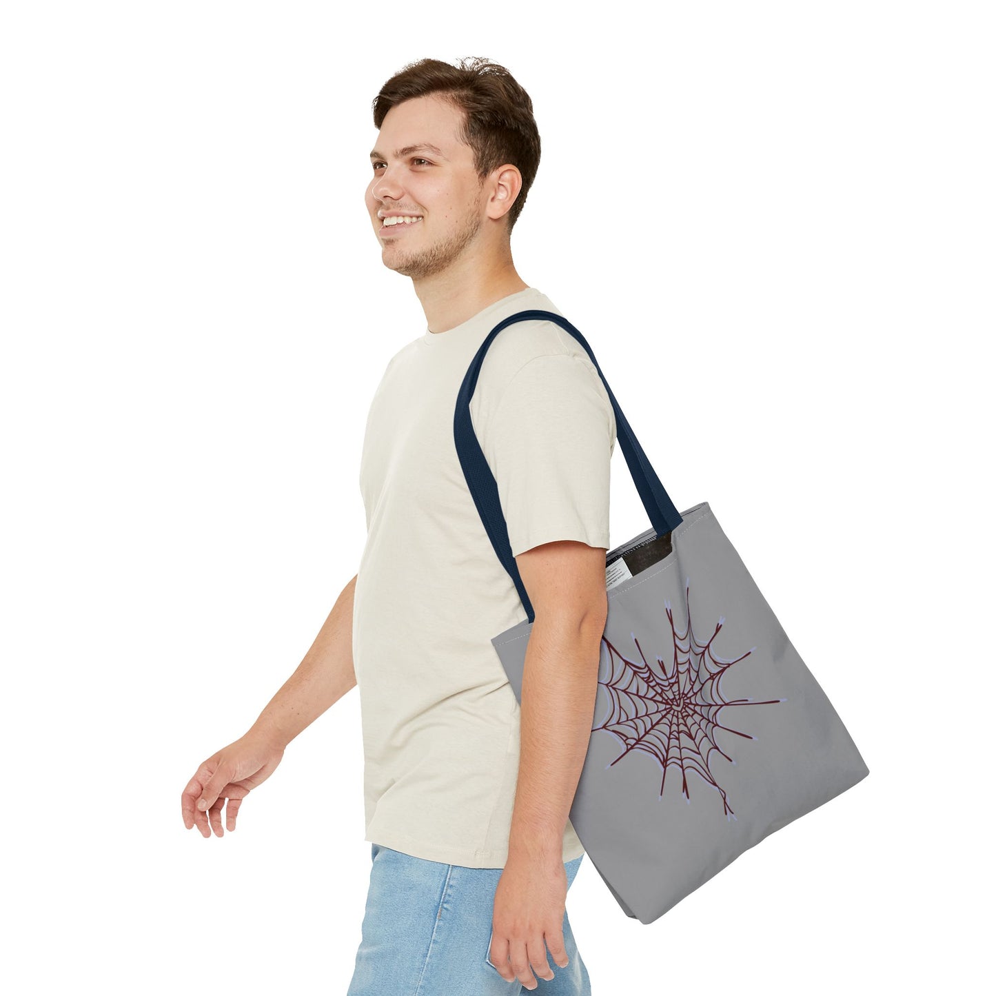 Spooky Spiderweb Tote Bag, Halloween Accessories, Eco-Friendly Tote, Fun Chic Bag, Holiday Gift, Daily Use