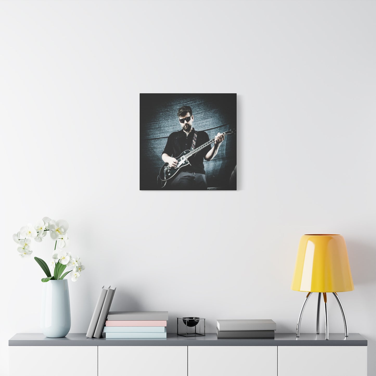 Rock Music Canvas Wall Art, Guitarist Decor, Music Lover Gift, Stretched Matte Canvas, Album Cover Art, Home Decor