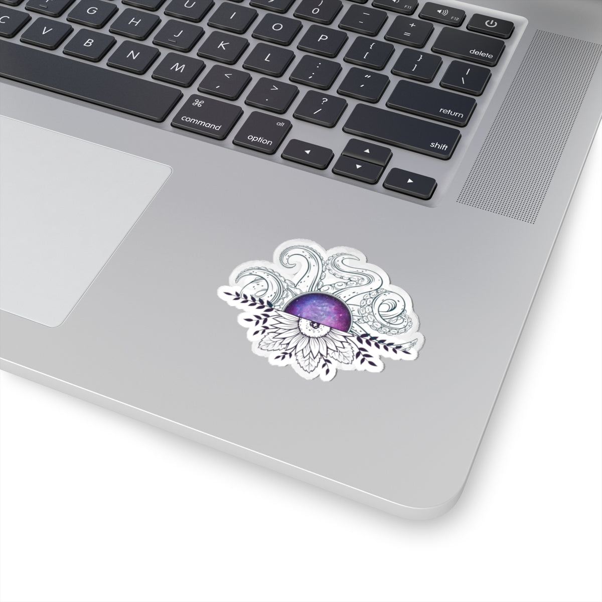 Ocean-Inspired Kiss-Cut Stickers, Boho Decor, Laptop Stickers, Flower & Octopus Art, Perfect for Gifts and Journals