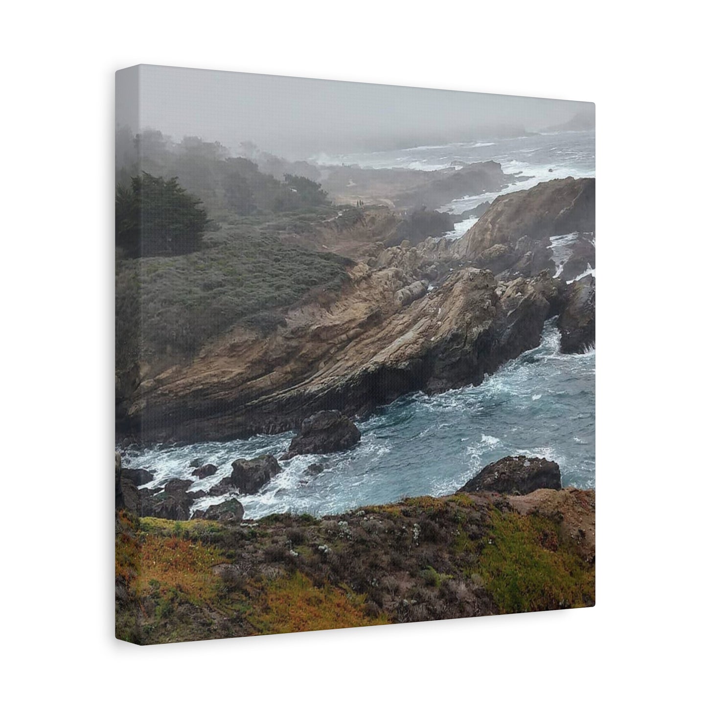 Stretched Canvas Wall Art, Matte Coastal Landscape Decor, Seascape Gallery Wrap, Ocean Home Decor, Nature Wall Artwork