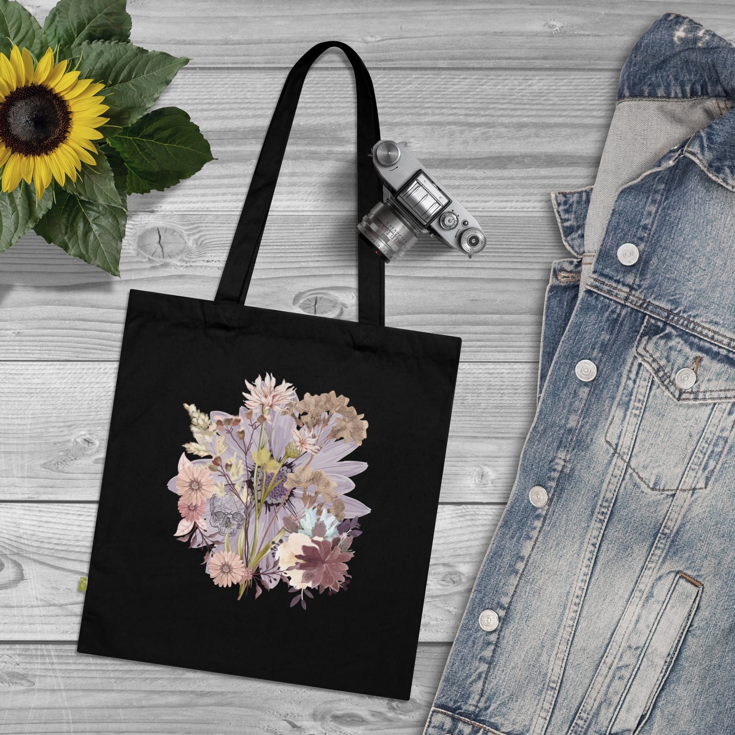 Floral Organic Cotton Tote Bag | Eco-Friendly Gift, Shopping Bag, Reusable Tote, Beach Bag, Floral Design