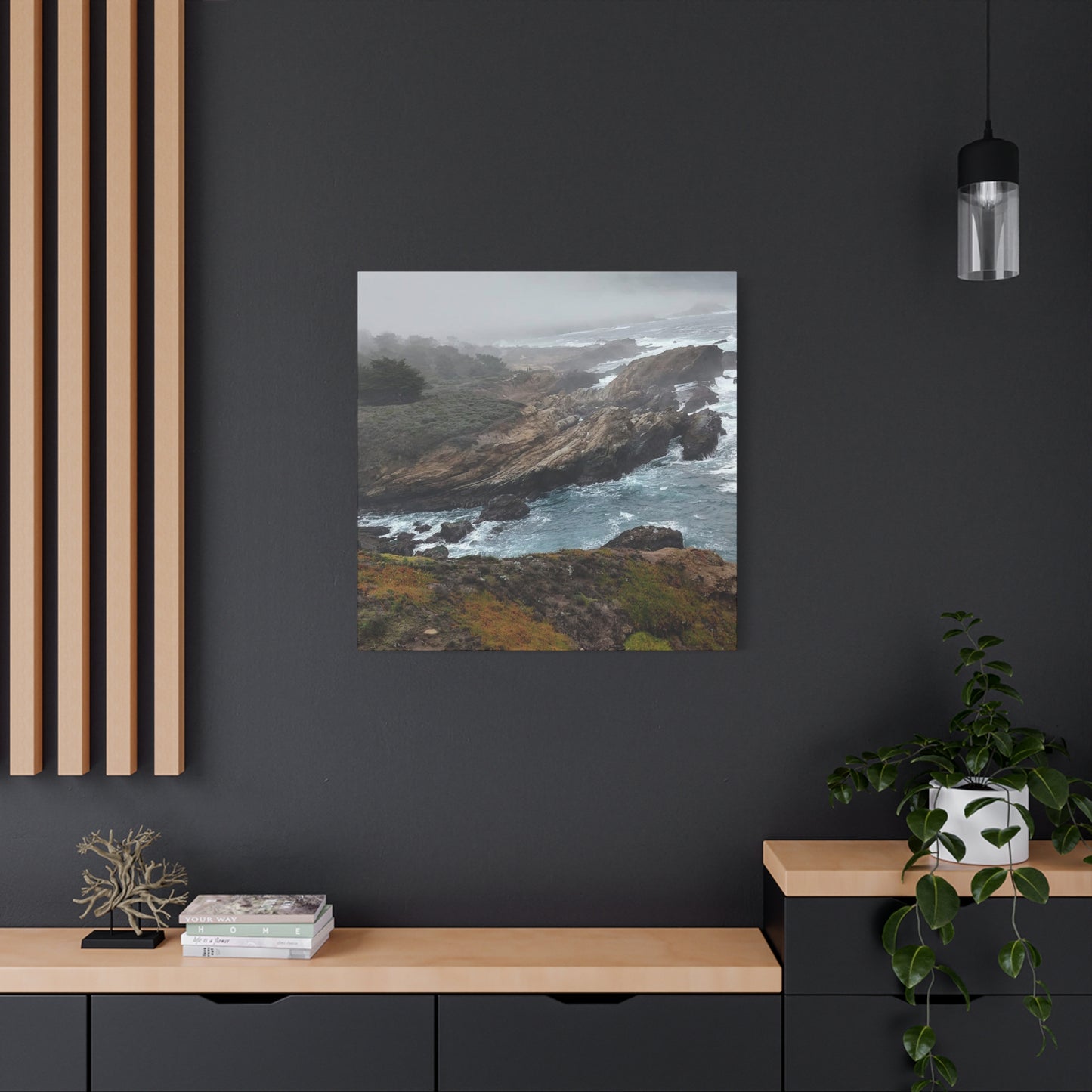 Stretched Canvas Wall Art, Matte Coastal Landscape Decor, Seascape Gallery Wrap, Ocean Home Decor, Nature Wall Artwork