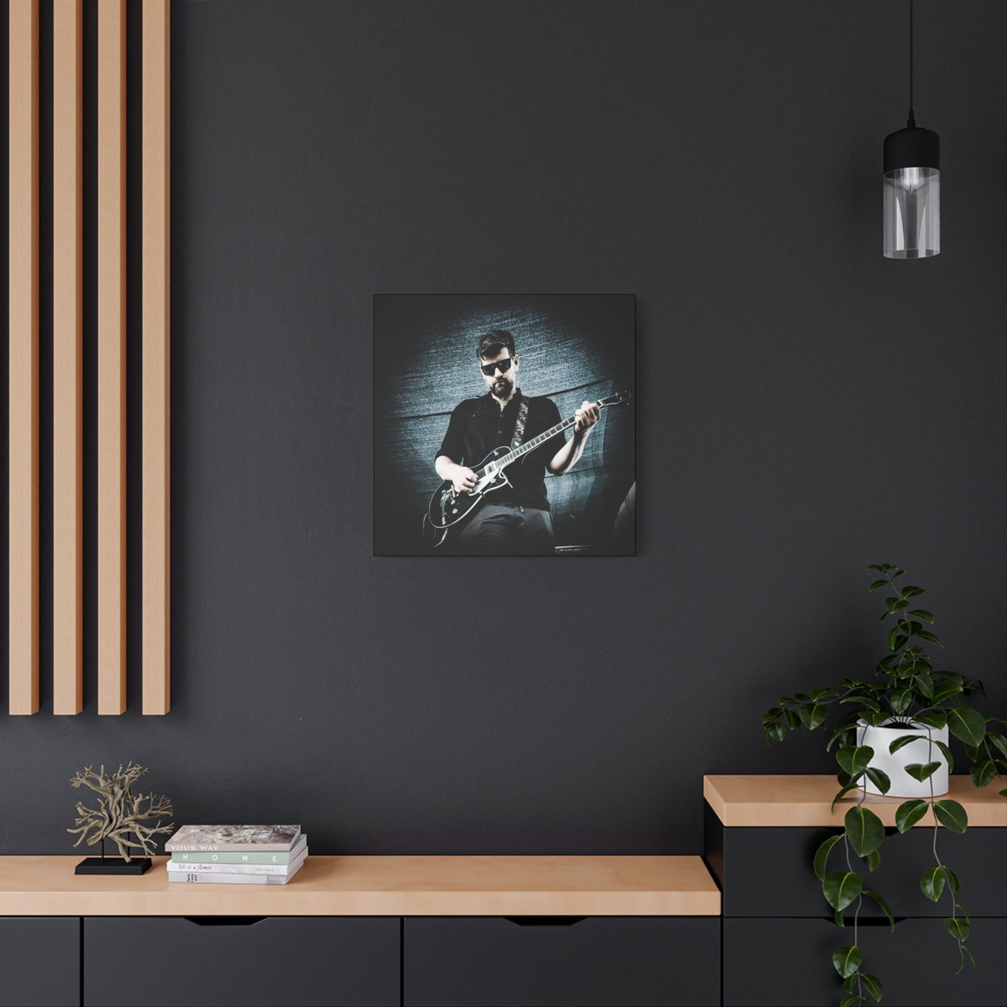 Rock Music Canvas Wall Art, Guitarist Decor, Music Lover Gift, Stretched Matte Canvas, Album Cover Art, Home Decor