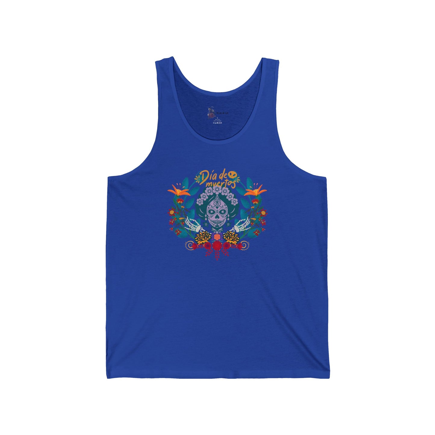 Floral Skull Tank Top, Summer Tee, Unisex Jersey Tank, Bohemian Apparel, Festival Wear, Gift for Him or Her