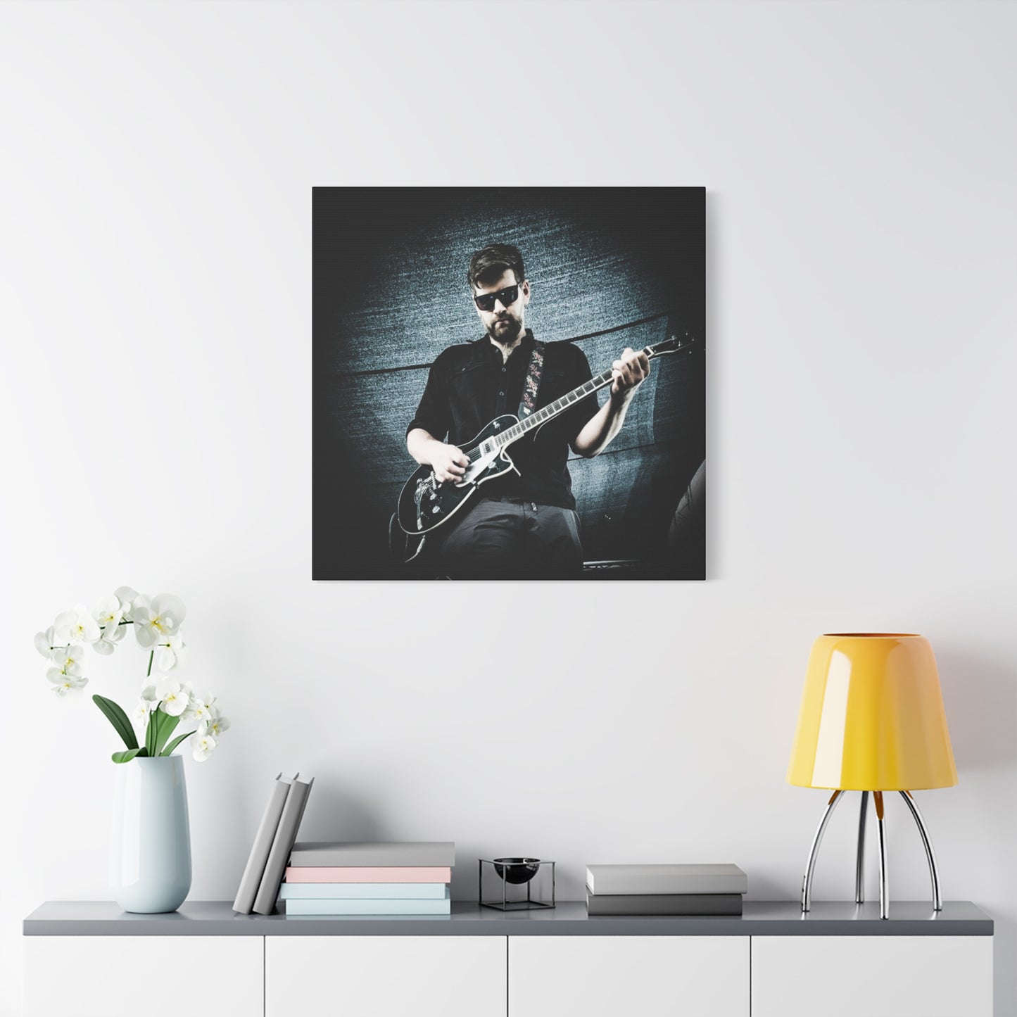 Rock Music Canvas Wall Art, Guitarist Decor, Music Lover Gift, Stretched Matte Canvas, Album Cover Art, Home Decor
