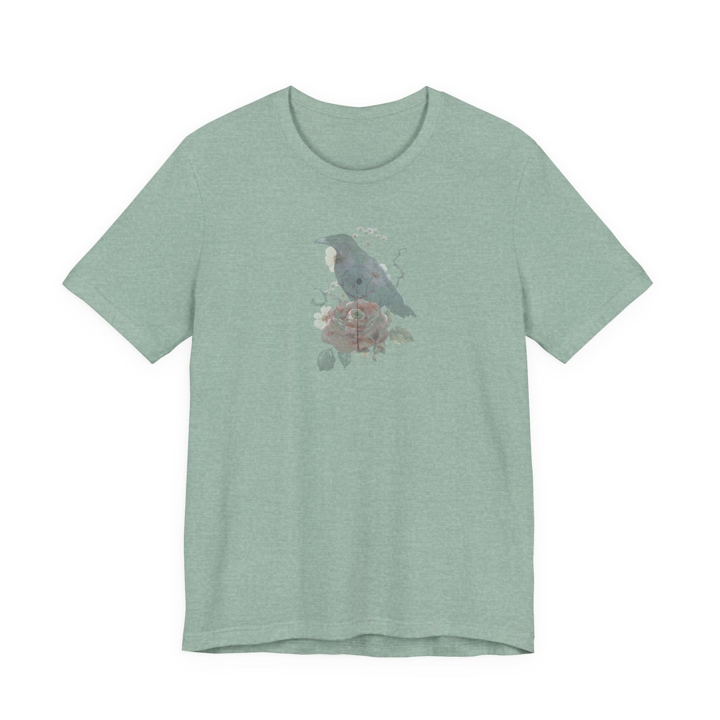 Double-sided Split Logo Artistic Bird Tee, Unisex T-Shirt for Art Lovers, Nature Inspired Gift, Casual Wear, Creative Expression