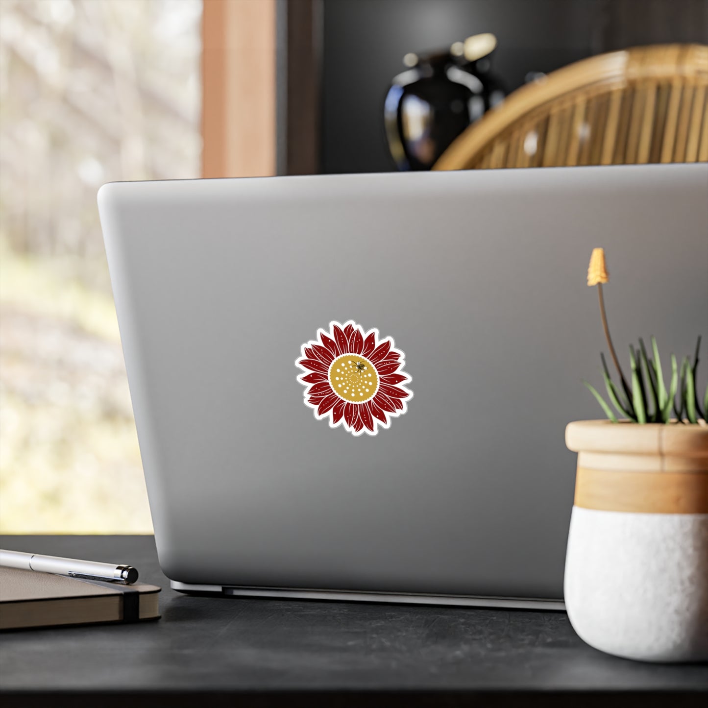 Sunflower Bright Floral Kiss-Cut Vinyl Decals | Boho Decor, Laptop Stickers, Home Office, Gift Ideas, Cute Wall Art